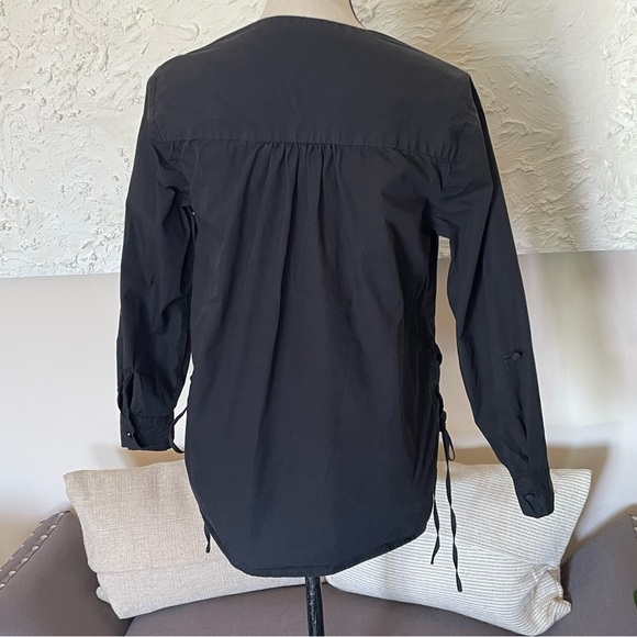 Anthropologie x Mare Mare Henrietta Lace Up Button up Tunic Top Black Size XS - Picture 4 of 11